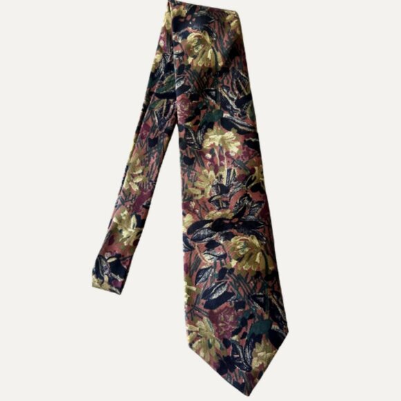Rare Vintage Christian Dior Monsieur Silk Tie – Abstract Floral Pattern - Picture 1 of 2